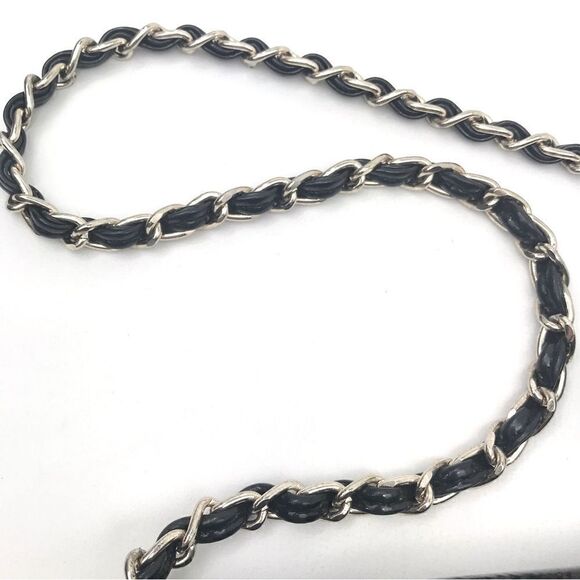 Anne Klein Black Patent Leather Gold Accent Shoulder Bag - Picture 12 of 15